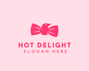 Pink Bow Tie Bird logo design