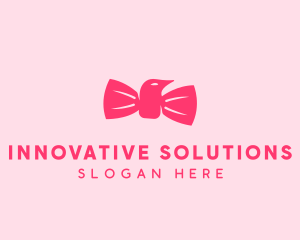 Pink Bow Tie Bird logo design