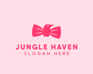 Pink Bow Tie Bird logo design