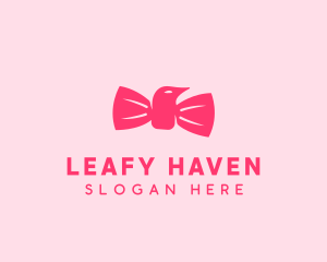 Pink Bow Tie Bird logo design