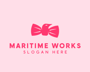 Pink Bow Tie Bird logo design