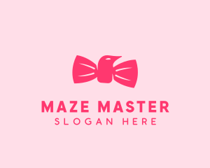 Pink Bow Tie Bird logo design