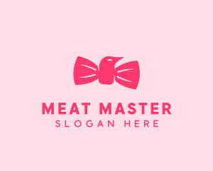 Pink Bow Tie Bird logo design