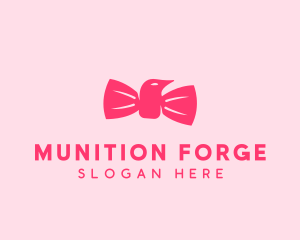 Pink Bow Tie Bird logo design