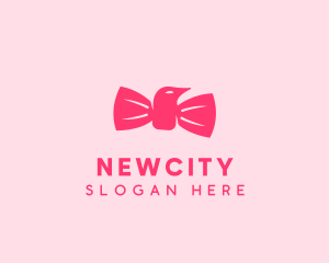 Pink Bow Tie Bird logo design