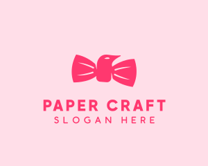 Pink Bow Tie Bird logo design