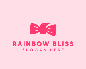 Pink Bow Tie Bird logo design