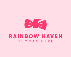 Pink Bow Tie Bird logo design