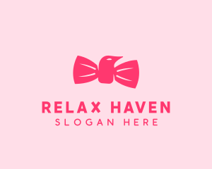 Pink Bow Tie Bird logo design