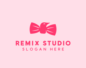 Pink Bow Tie Bird logo design