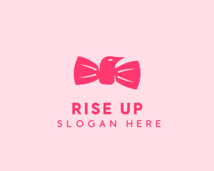 Pink Bow Tie Bird logo design