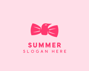 Pink Bow Tie Bird logo design