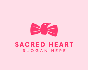 Pink Bow Tie Bird logo design