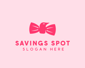 Pink Bow Tie Bird logo design