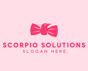 Pink Bow Tie Bird logo design