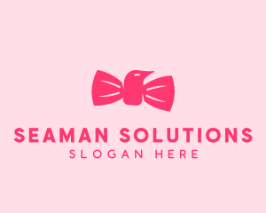 Pink Bow Tie Bird logo design