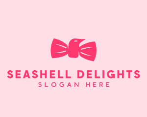 Pink Bow Tie Bird logo design