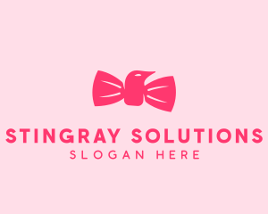 Pink Bow Tie Bird logo design