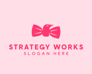 Pink Bow Tie Bird logo design