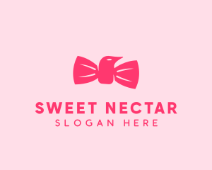 Pink Bow Tie Bird logo design