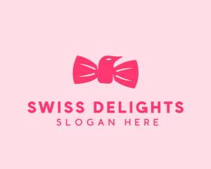 Pink Bow Tie Bird logo design