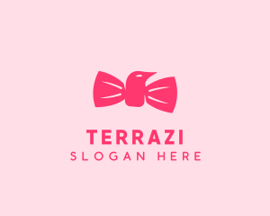 Pink Bow Tie Bird logo design