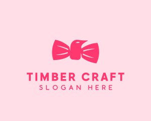 Pink Bow Tie Bird logo design