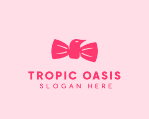 Pink Bow Tie Bird logo design