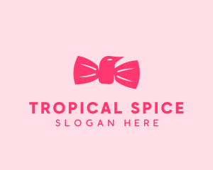 Pink Bow Tie Bird logo design