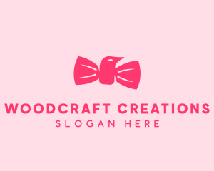 Pink Bow Tie Bird logo design