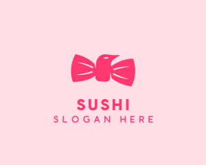 Pink Bow Tie Bird logo design