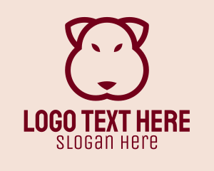 Dog - Maroon Beaver Head logo design