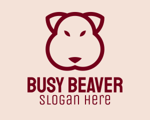 Maroon Beaver Head logo design