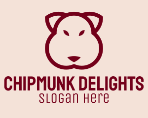 Chipmunk - Maroon Beaver Head logo design
