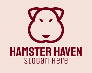 Maroon Beaver Head logo design