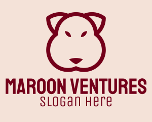 Maroon Beaver Head logo design