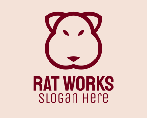 Rat - Maroon Beaver Head logo design