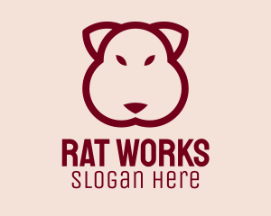 Maroon Beaver Head logo design