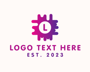 Multimedia - Gradient Puzzle Business logo design