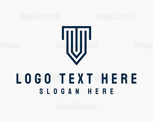 Column Shield Letter T Logo
