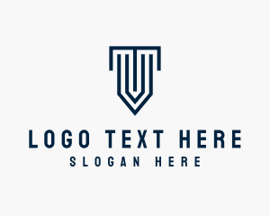 Lintel - Column Shield Letter T logo design