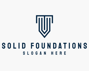 Column Shield Letter T Logo