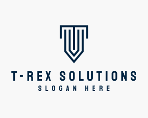 Column Shield Letter T logo design