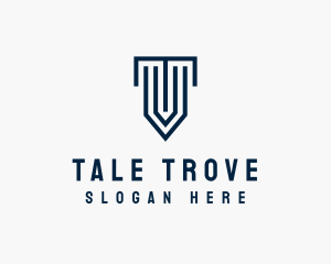 Column Shield Letter T logo design