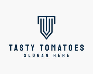 Column Shield Letter T logo design