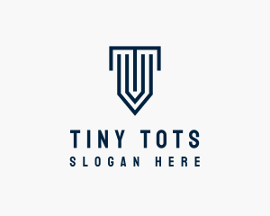 Column Shield Letter T logo design