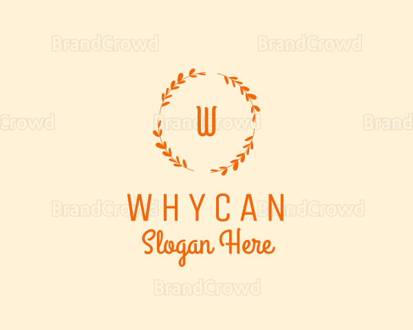 Elegant Gold Floral Wreath Logo