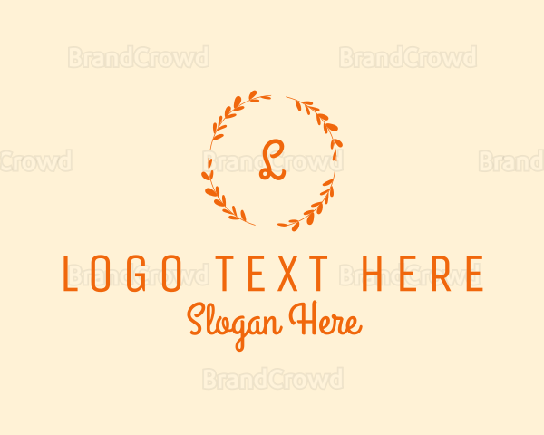 Elegant Gold Floral Wreath Logo