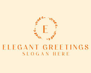 Elegant Gold Floral Wreath logo design