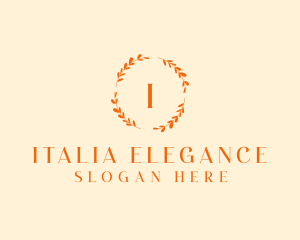 Elegant Gold Floral Wreath logo design